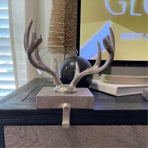 West elm silver antler stocking holder